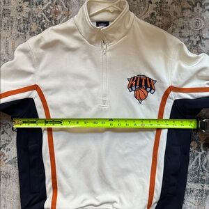 Kith Knicks Cream and Black Men's Quarter Zip